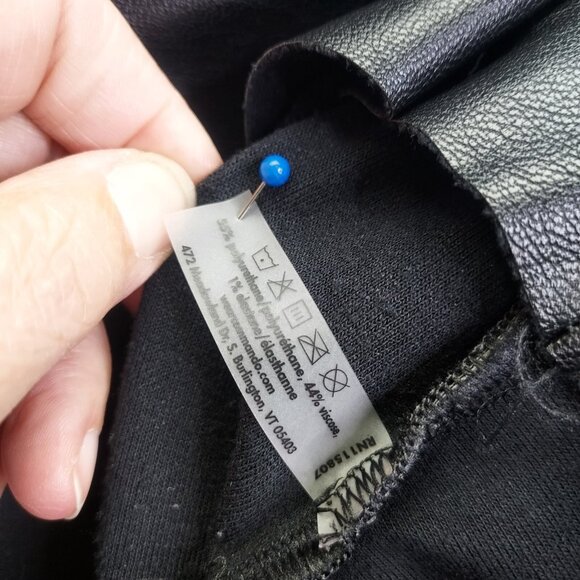 COMMANDO Faux Leather Pants Women's M Paper Bag Tie Waist Crop Trouser Black - Picture 8 of 12